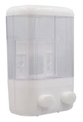 Dispensador Jabón Plástico Blanco Doble