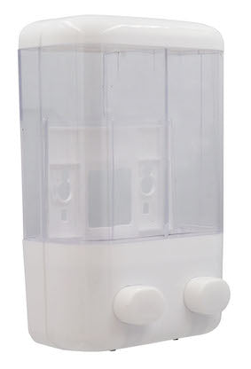 Dispensador Jabón Plástico Blanco Doble